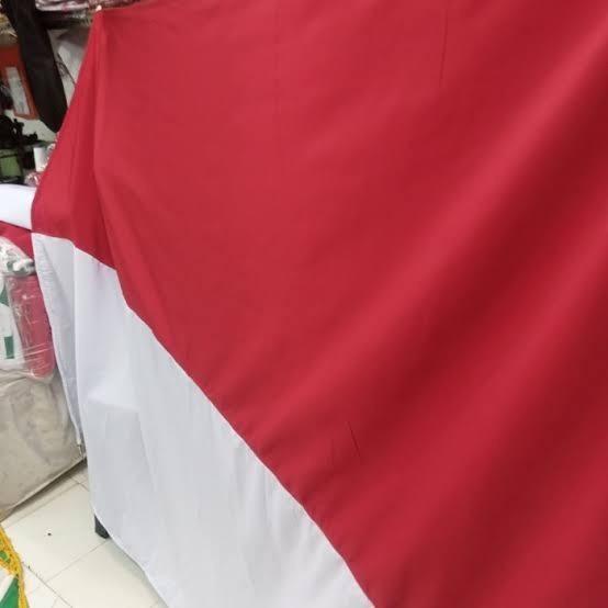 HRG DISKON bahan kain bendera katun TC merah putih yard gulungan indonesia murah