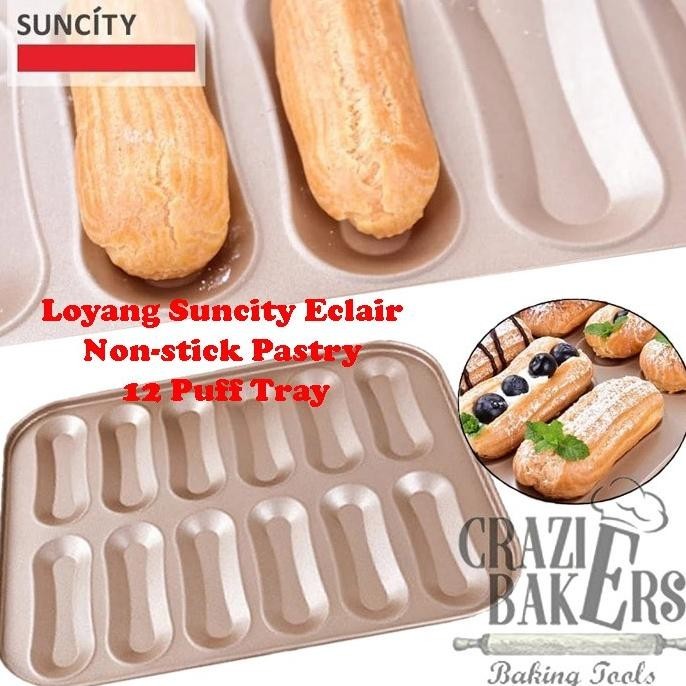 Loyang Suncity Eclair Non-stick Pastry 12 Puff Tray