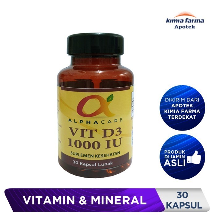 Alphacare Vit D3 1000 Iu 30 Kapsul / Vitamin D3 / Kimia Farma