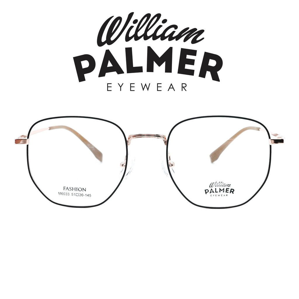 William Palmer Kacamata Pria Wanita Metal 6033 C5 Black Gold