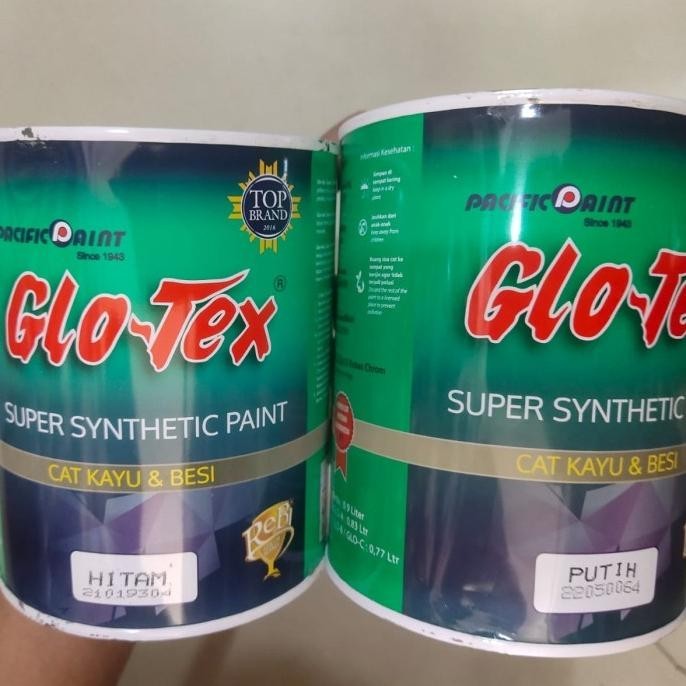 Cat Glotex Hitam dan Putih Cat Minyak Kayu dan Besi 1 kg H24M
