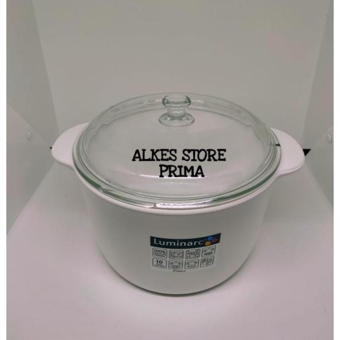 [Ready] Panci Kaca Tahan Panas Luminarc Vitro Vitroline 3L + Lid Transparan