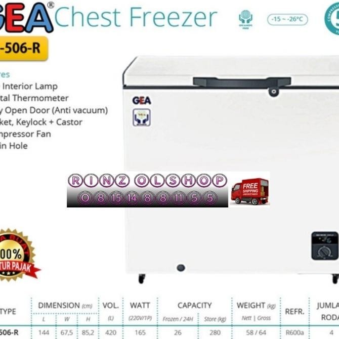 [Ready] Chest Freezer Gea Ab-506R Lemari Pembeku Ab506R Ab-506