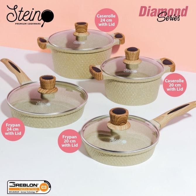 [Baru] Staincookware Set Diamond Stein Paket Panci Isi 4 Pan Stain Cookware