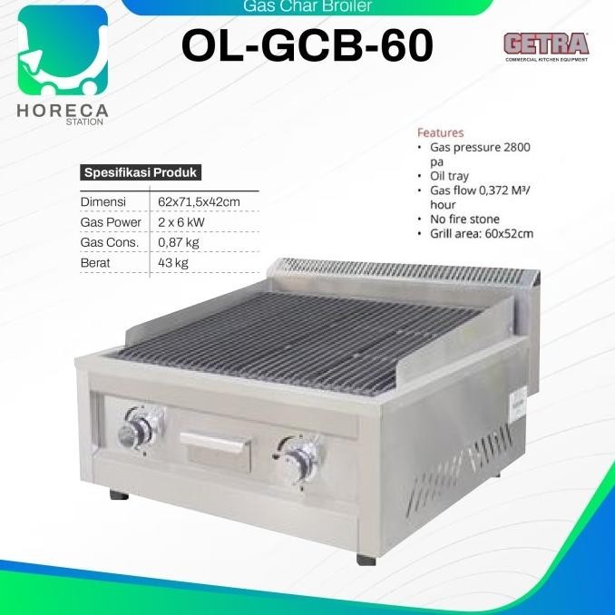 [Ready] Getra S/S Gas Char Broiler Ol-Gcb-60 / Ol Gcb 60 / Olgcb60