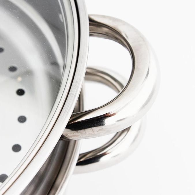 [Promo] Panci Kukusan 3 Susun Steamer Set Susun - Stainless Steel - 36Cm -