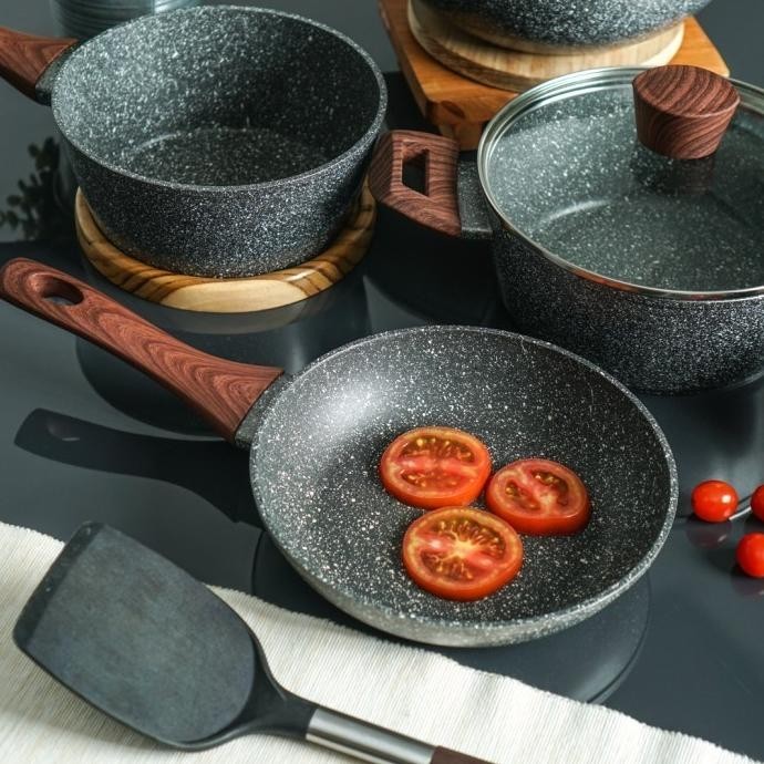 [New] Promo Cypruz Marble Cookware Set Of 7 Pcs/Panci Marble Cyprus/Panci