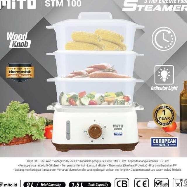 [Promo] Promo Mito Steamer Electric Food Stm100 Stm 100 Listrik 3 Susun