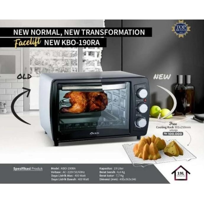 [Ready] Kirin Oven - Kbo-190Ra - Kbo190Ra - Hitam/Silver