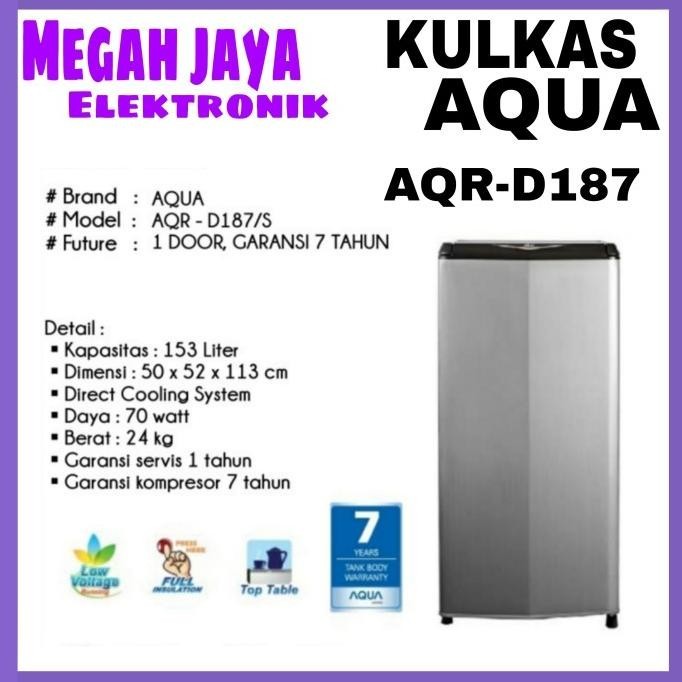 [Baru] Kulkas Aqua 1 Pintu Aqua Aqr-D187 Garansi Resmi