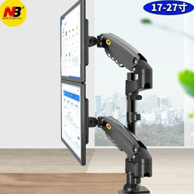 [Garansi] Bracket Dual Monitor Arm Mount Stand Bracket Komputer Tv Gas - Dual