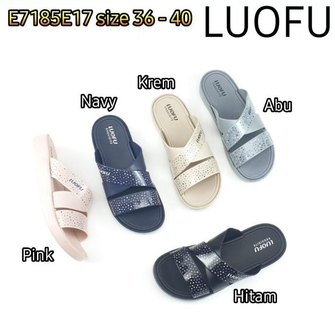 E7185E17 Jelly Sandal Wanita Luofu Karet Import Sendal Cewek Selop