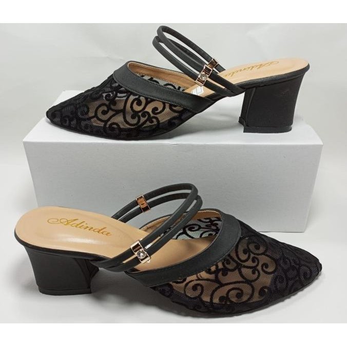 Sandal /Sepatu Wanita Hak Tinggi/Sendal Brukat/Sandal Bustong Brukat/W