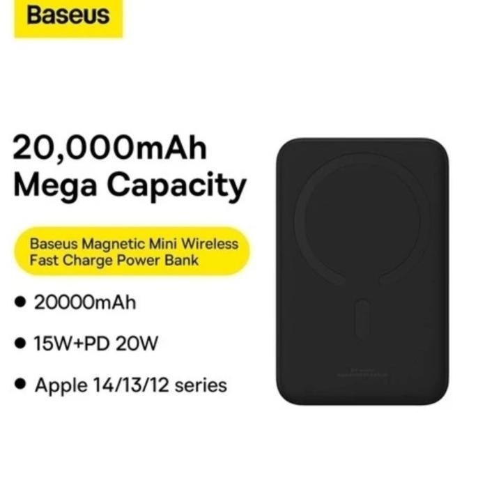 Baseus Wireless Powerbank Magnetic Magsafe 20W 20000Mah Airtravel Safe
