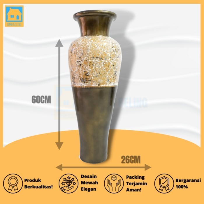 Gra Vas Bunga Guci Keramik Aesthetic Ukuran 60Cm Vas Gucci Sudut Ruang