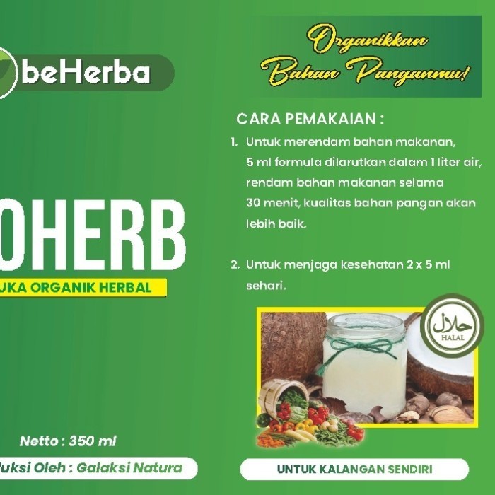 

Coherb Cuka Organik Herbal / Organic Vinegar beHerba 250ml K02