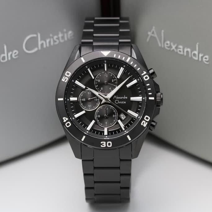 [New] Jam Tangan Pria Alexandre Christie Ac6525 Ac 6525 Full Black Original