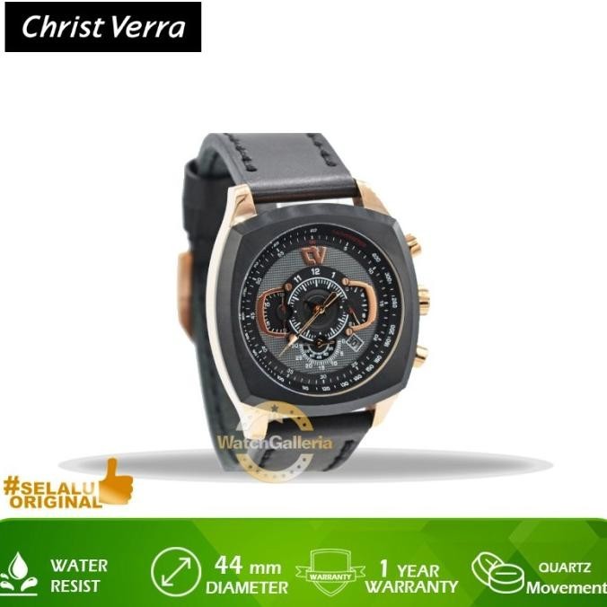 [Best Quality] Jam Tangan Christ Verra Cv C75048G-28 Blk Original Murah