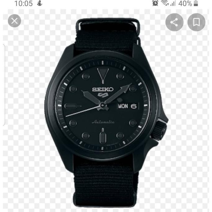 [Garansi] Seiko 5 Sports Srpe69K1 Black Dial Black Nylon Strap