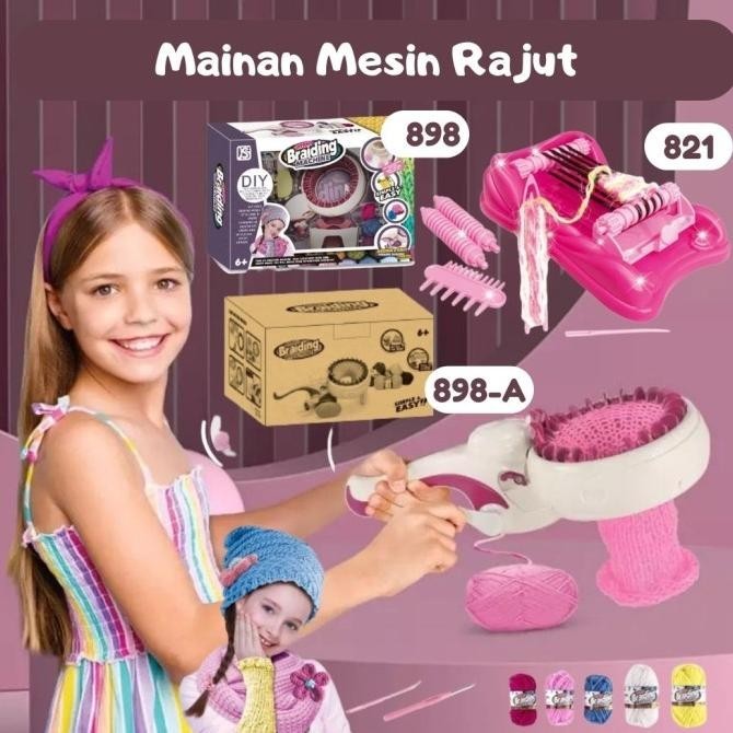 Mainan DIY Mesin Rajut Anak Mesin Tenun Kalung Gelang Ikat Rambut Anak MRS01