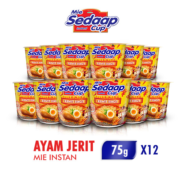 

Sedaap Mie Instan Cup Ayam Jerit 75 gr x12