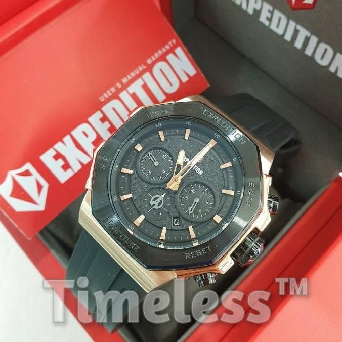 [New] Jam Tangan Pria Expedition E 6816 M Black Rosegold