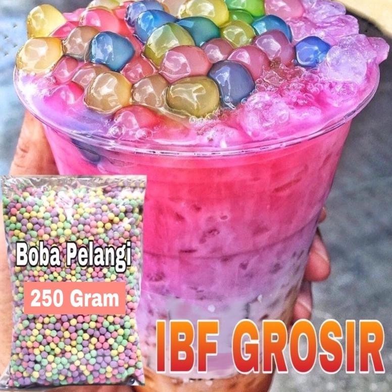 

PROMO Rainbow boba topping bubble pearl Terlaris 250 gram