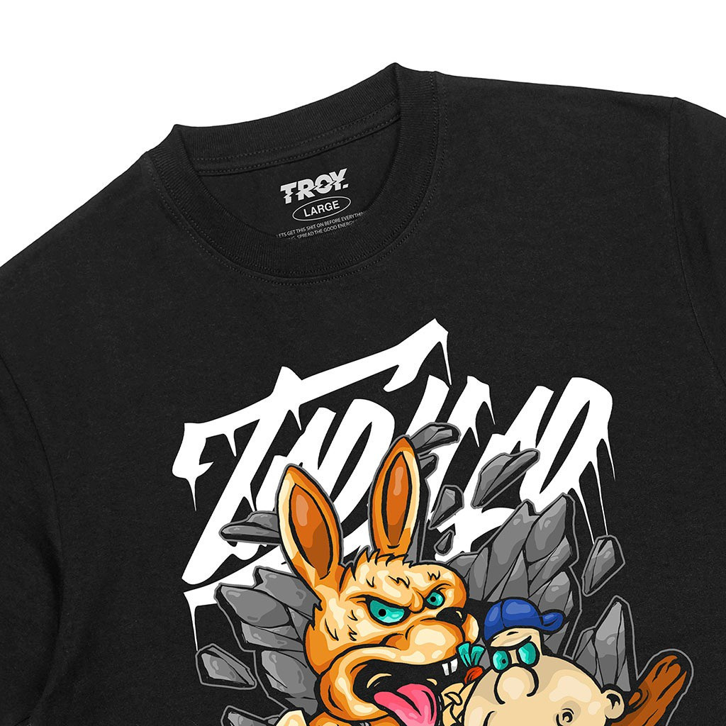 Troy Company Tshirt Black Bunny And Bandit - Kaos Pria Lengan Pendek Hitam MT 2410