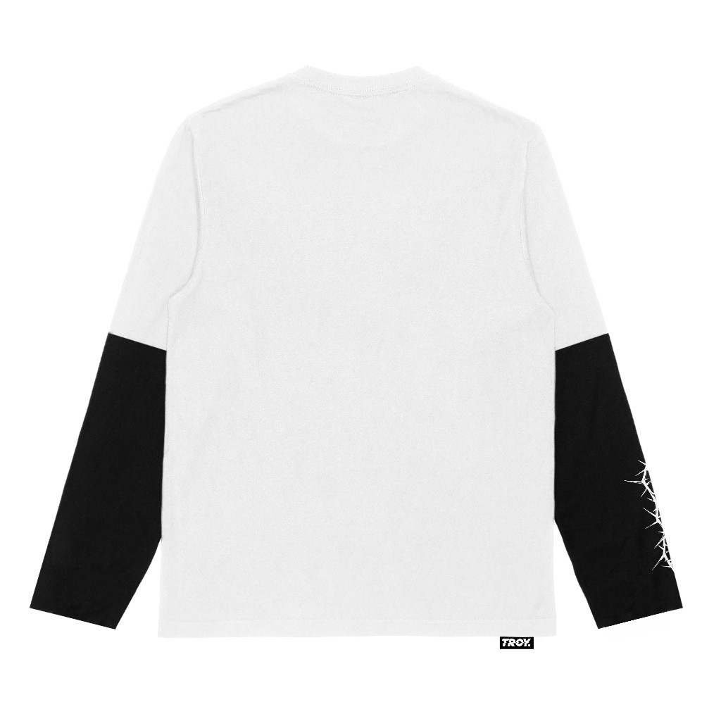 Troy Company Double Layer Longsleeve Tshirt Putih Hitam No Paradis DS 2563