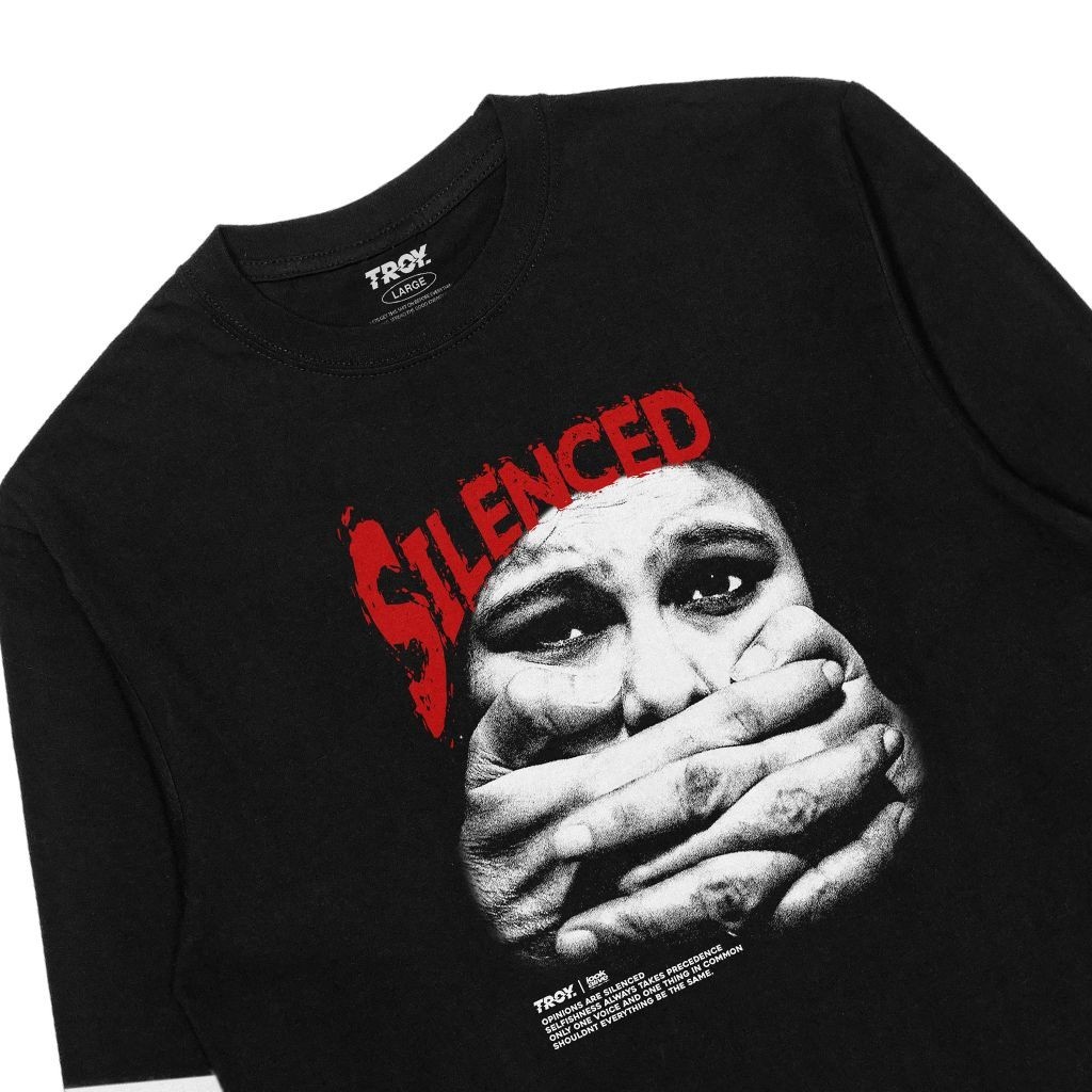 Troy Company Double Layer Longsleeve T-shirt Hitam Putih Silenced DS 2484