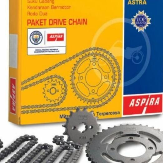 Gir Set , Gear Set + Rantai W Aspira Motor Honda Blade New Revo