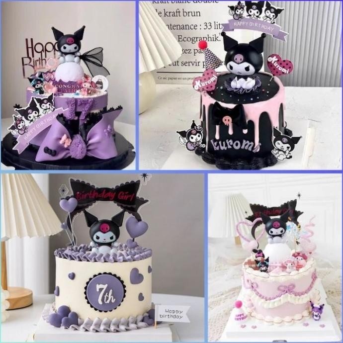 

Topper Cake Kuromi Sanrio / Hiasan Kue Tema Kuromi Sanrio LengkapMurah