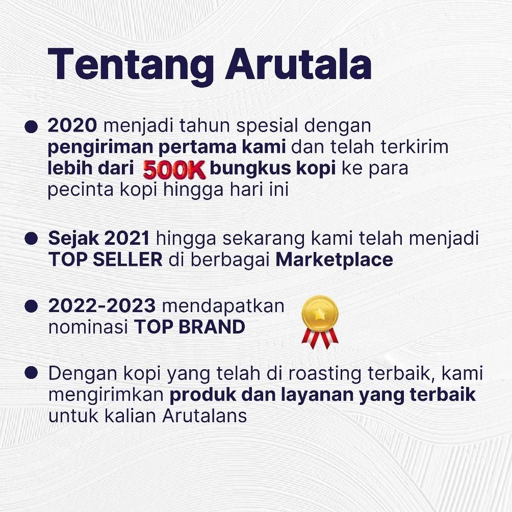 

Promo Meriah ARUTALA Kopi Flores Robusta Coffee 200 gram Terlaris