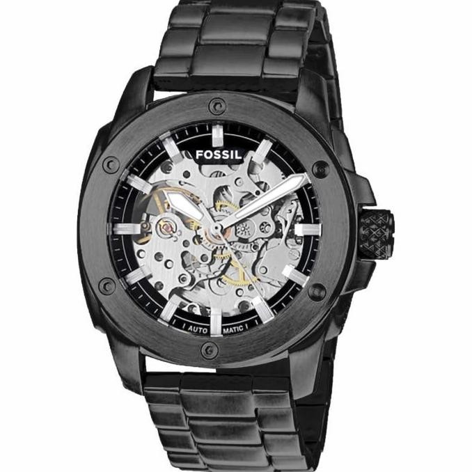 Jam Tangan Pria Fossil Otomatis Transparan Fossil Skeleton