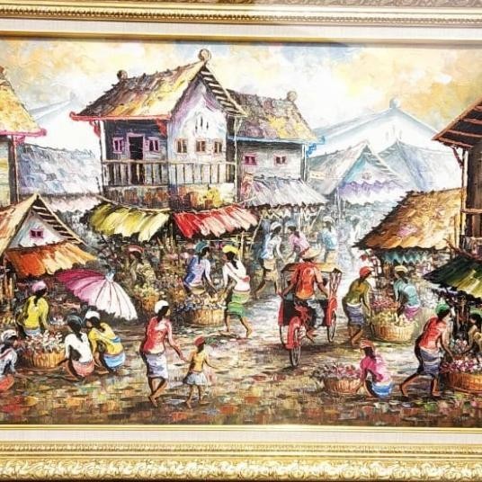 Lukisan Kanvas Pasar Tradisional