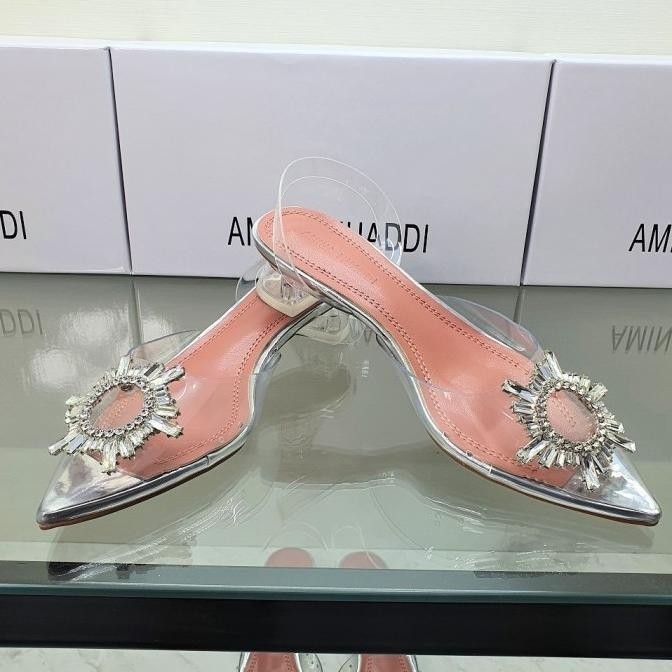 Sepatu Heels Wanita Amina Muaddi Heels 5Cm Sepatu Heels Wanita Import