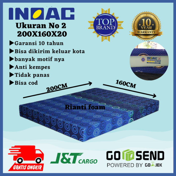 Kasur Busa Inoac No 2 Tebal 20Cm 200X160X20Cm 10 Tahun Garansi