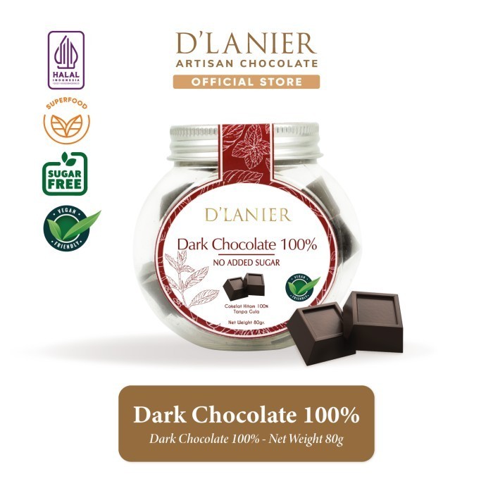 

Ready D'Lanier Dark Chocolate 100% Sugar Free - 80gr