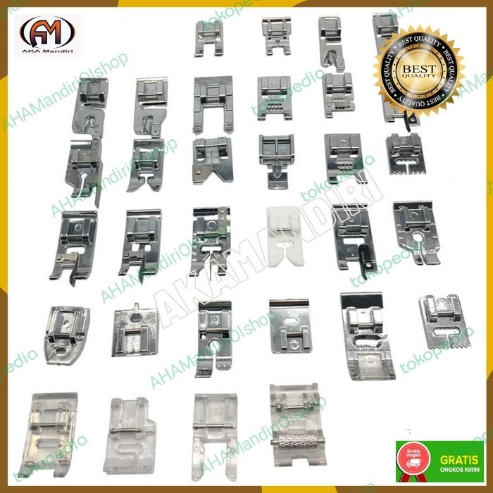 

Terlaris Sepatu Mesin Pola Jahit Set Presser Foot 32PCS Portable Multifungsi SALE