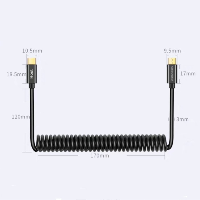 Cable Creation Cc0798 Type-C To Micro-Usb Otg Cable For Dac 3A Coiled  Ready