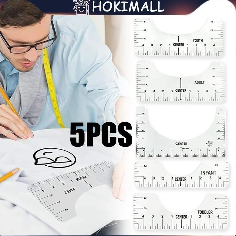 

Berkualitas 5Pcs Penggaris Pengukur Desain Model Round Neck / T-Shirt Ruler / Penggaris Kaos Untuk Sablon Round Neck Cod