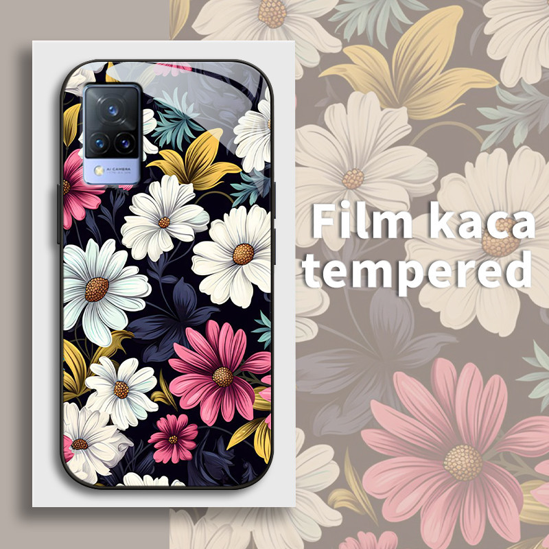 Casing Hp Untuk VIVO V21 4G V21 5G V21s 5G V20 V19 V17 Pro V15 Pro S1 Pro Case Casing kaca pola kris