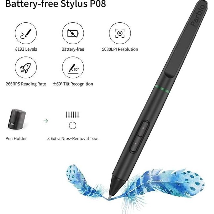 

Graphic Drawing pad Tablet PARBLO INTANGBO, PURPLE & BLACK, Bergaransi PWM