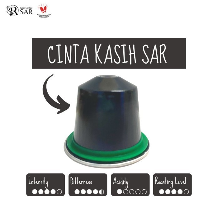 

Nespresso Compatible Coffee Capsules - Cinta Kasih Sar Kopi Kapsul