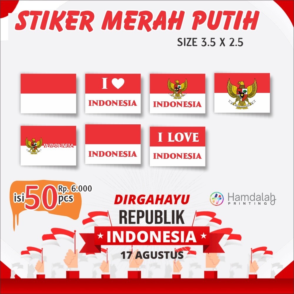 

YSZ STIKER BENDERA MERAH PUTIH DI PIPI ( ISI 50 PCS ) OB2
