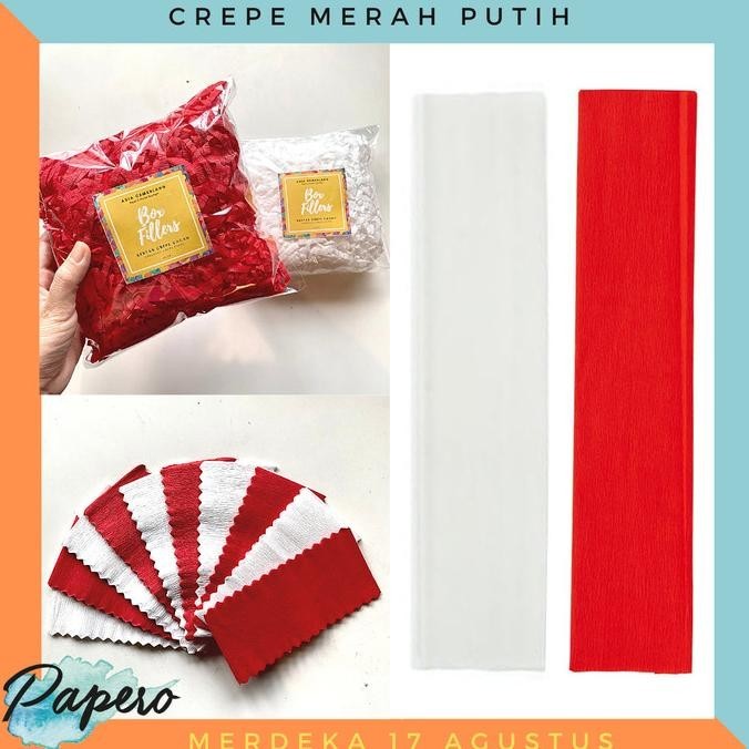 

hqu Kertas Crepe / Krep Panjang Merah Putih 17 Agustus HUT RI