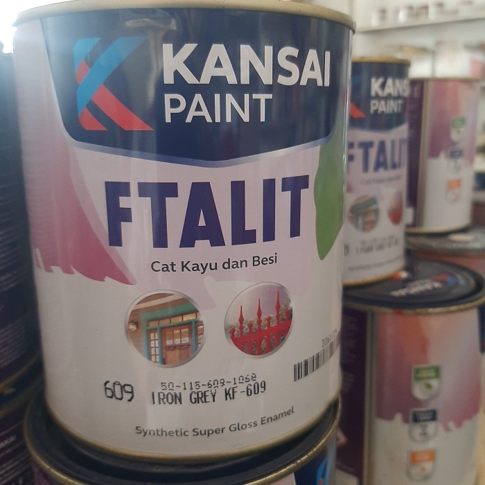 Cat Minyak Ftalit Besi Kayu Abu Abu Iron Grey Cat Kansai 1 Kg
