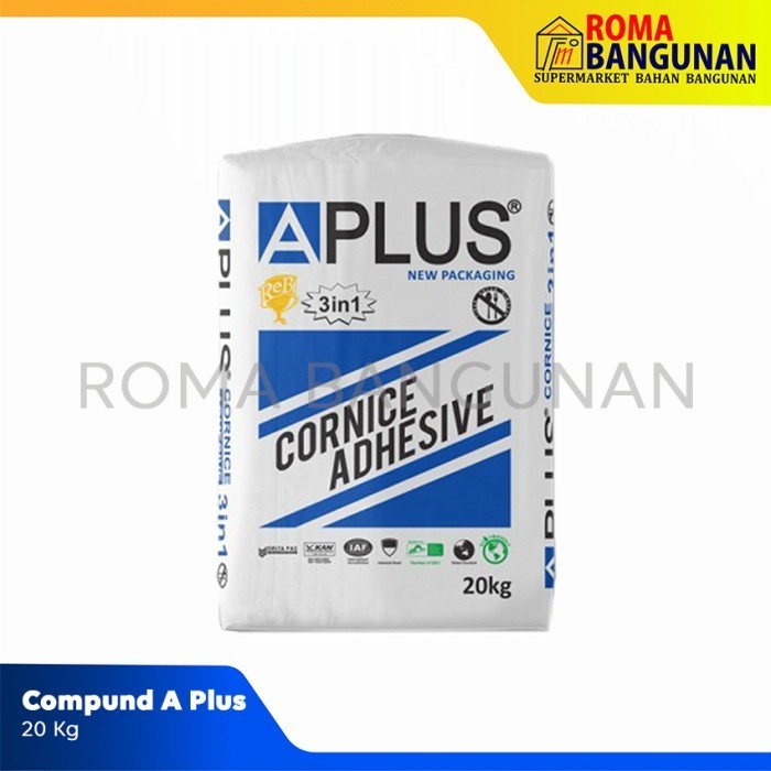 Compound Cornice / Kompon Gypsum / Plamir / Dempul Tembok Aplus 20 Kg