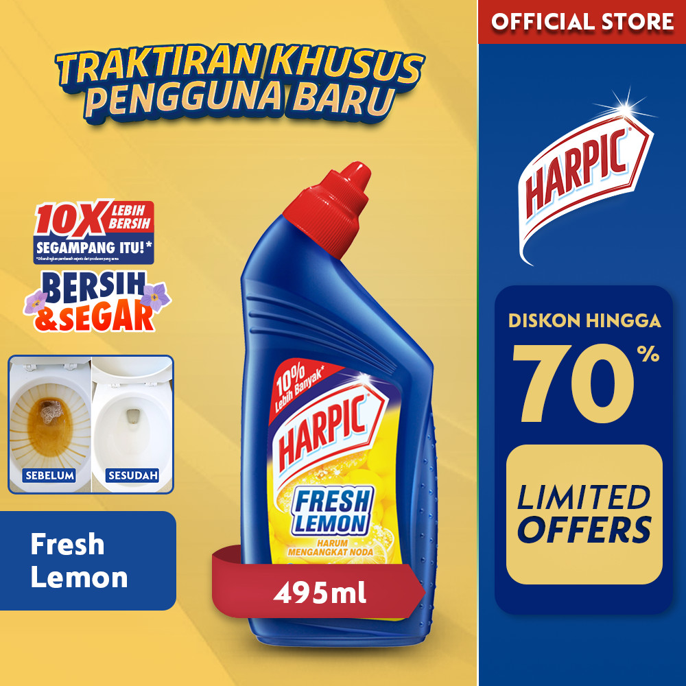 Harpic Fresh Lemon 495ml Bottle [Pembersih Toilet]