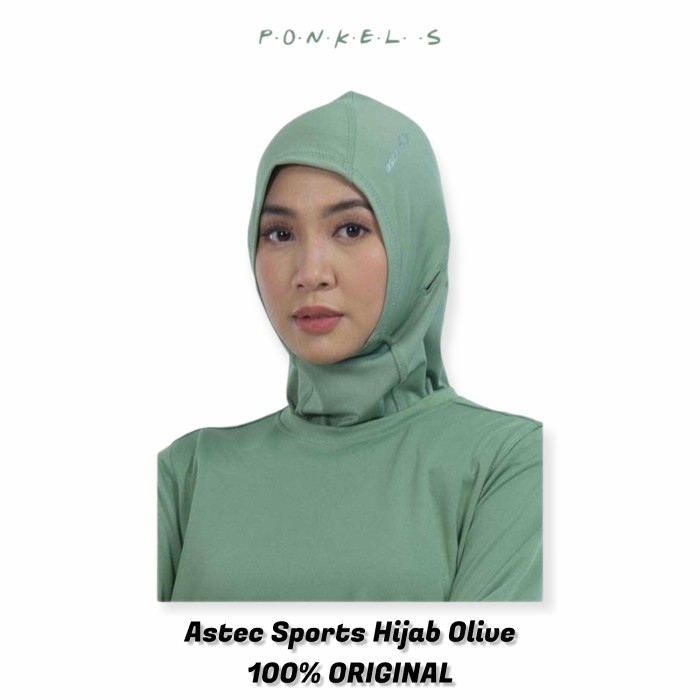 HIJAB OLAHRAGA ASTEC AMANI SPORTS HIJAB "OLIVE" ORIGINAL